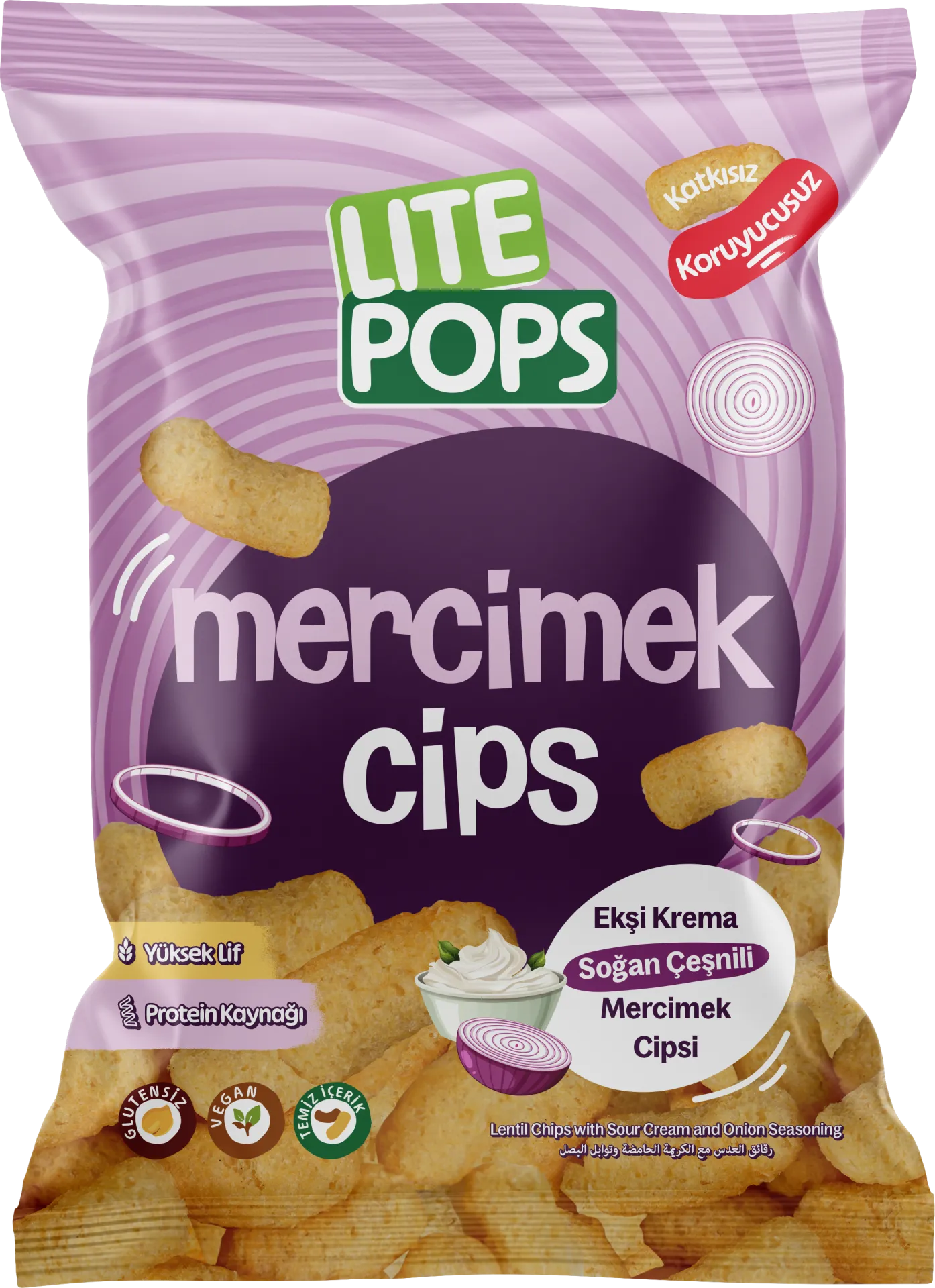 LITE POPS LENTILS SOUR CREAM ONION - (VEGAN - GLUTEN FREE) 55 GR