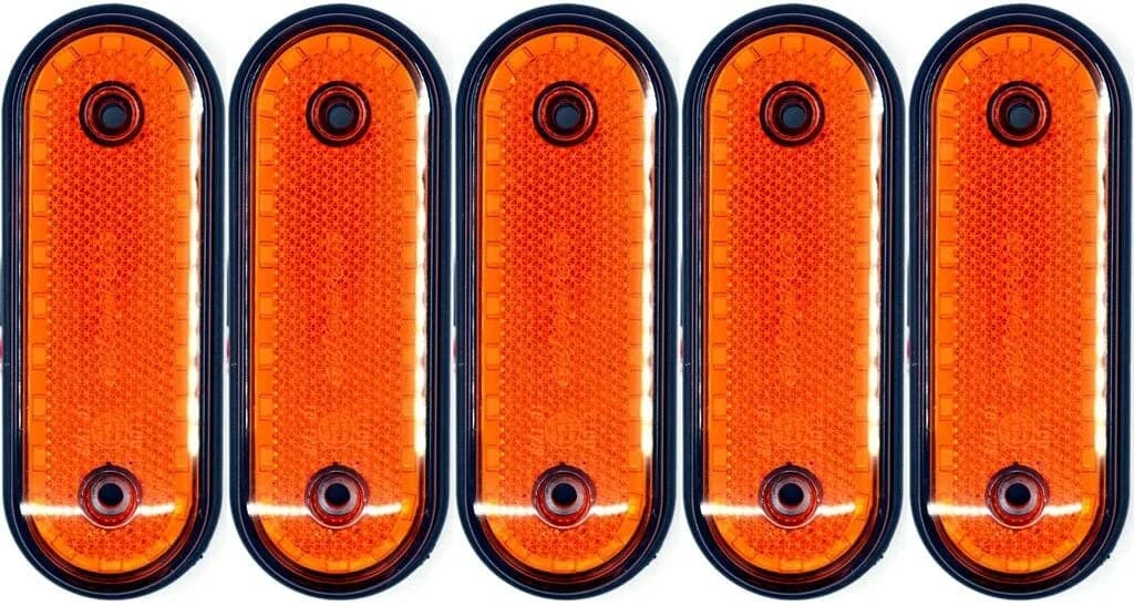 5 Adet 12V-24V Dorse Led İşaret Pozisyon Etek Lamba Turuncu Reflektör E37