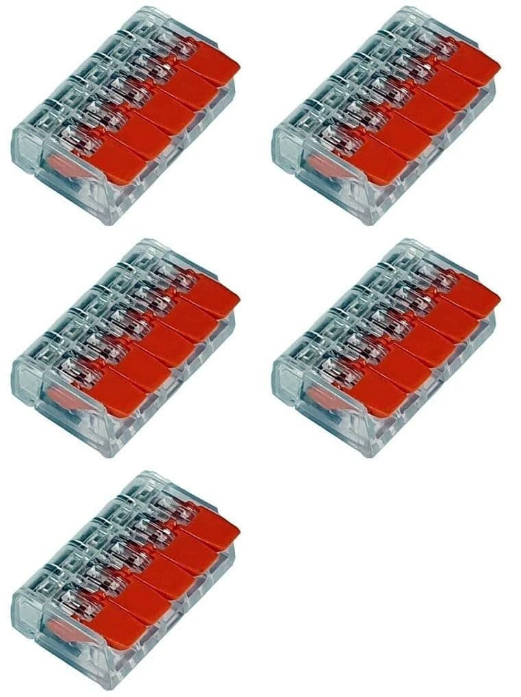 5 Adet 5 Li Mandallı Kablo Bağlantı Klemensi Elektrik Buat TBKCA-415