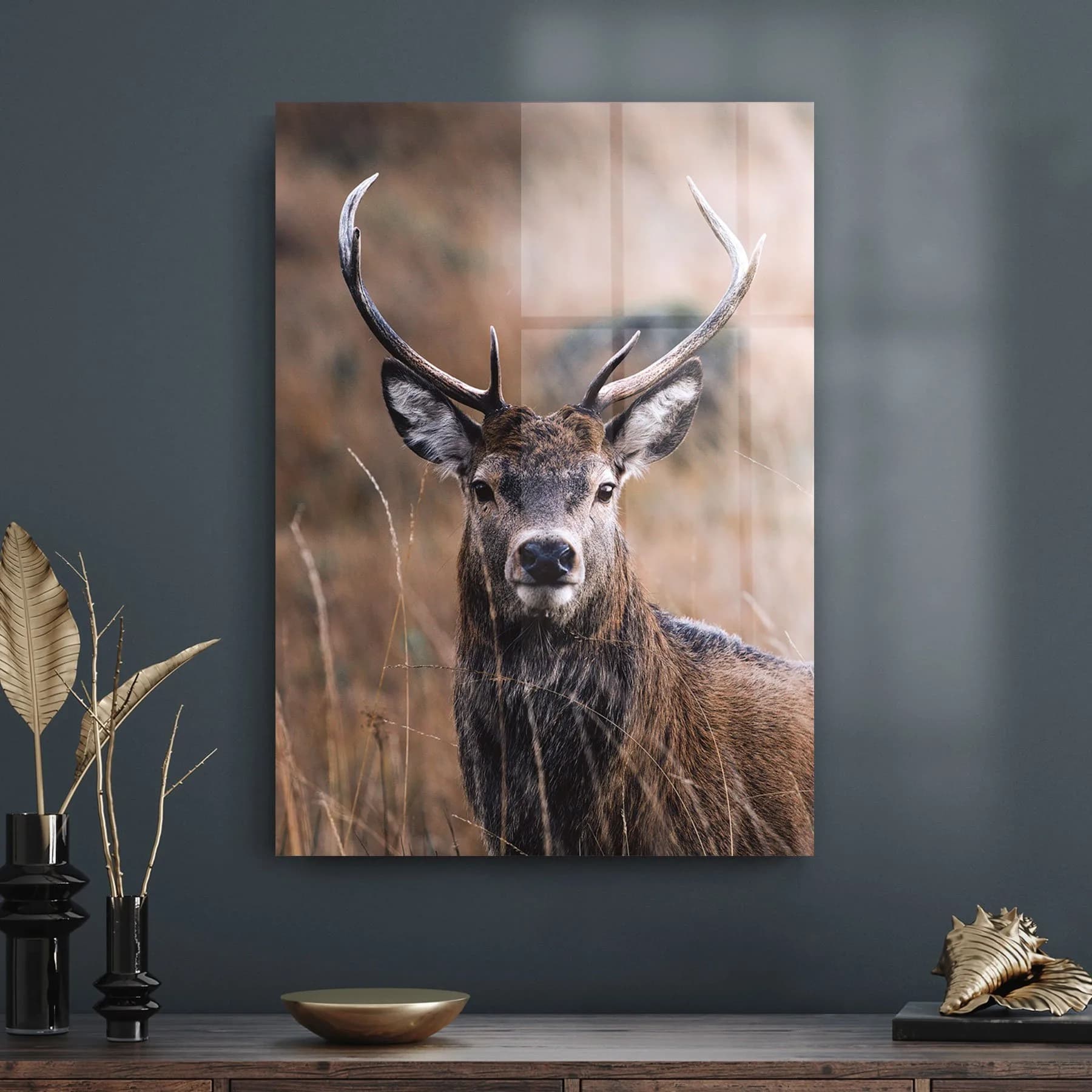 Decovetro Erkek Geyik Cam Tablo 50x70 cm