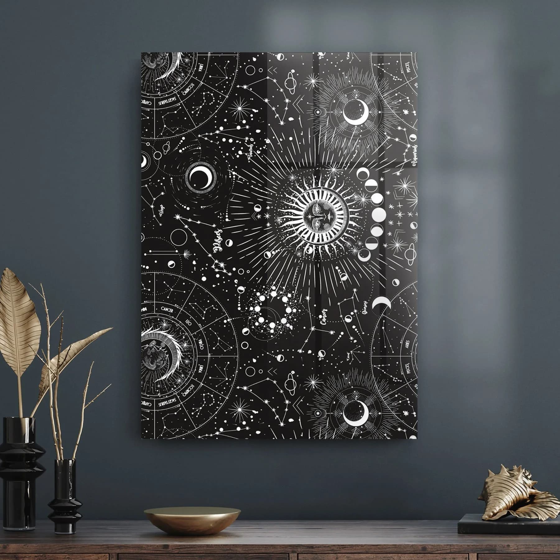 Decovetro Cam Tablo Burç Desenli 50x70 cm