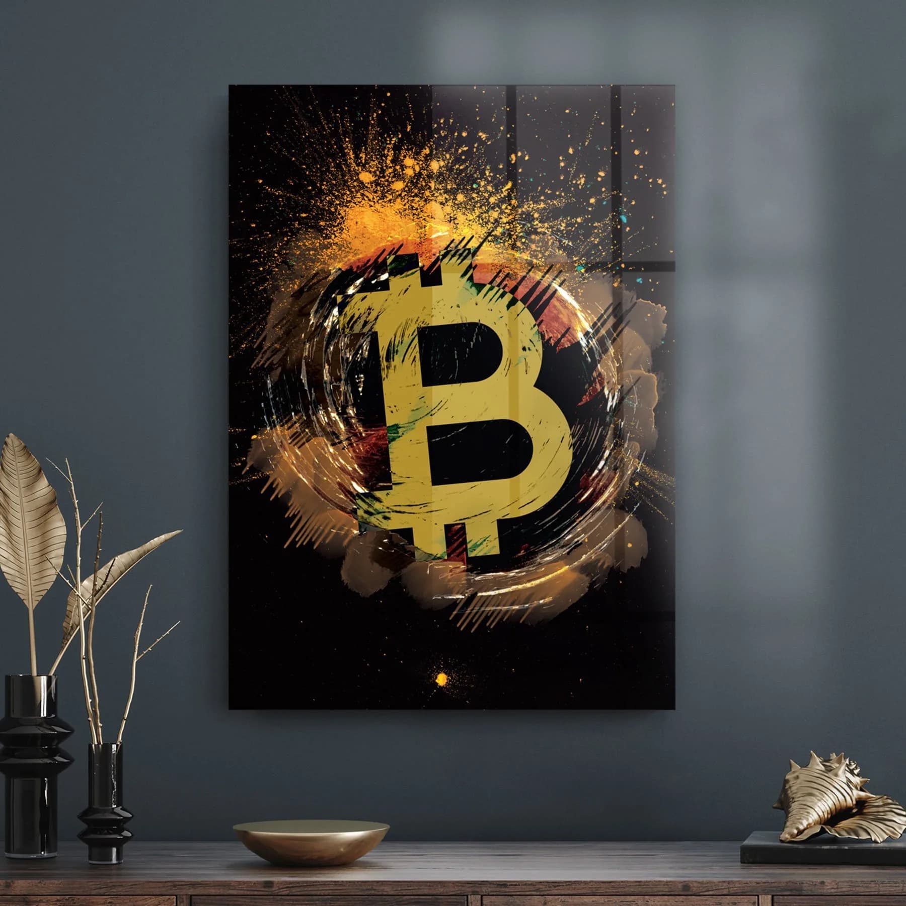 Decovetro Cam Tablo Bitcoin Temalı 50x70 cm