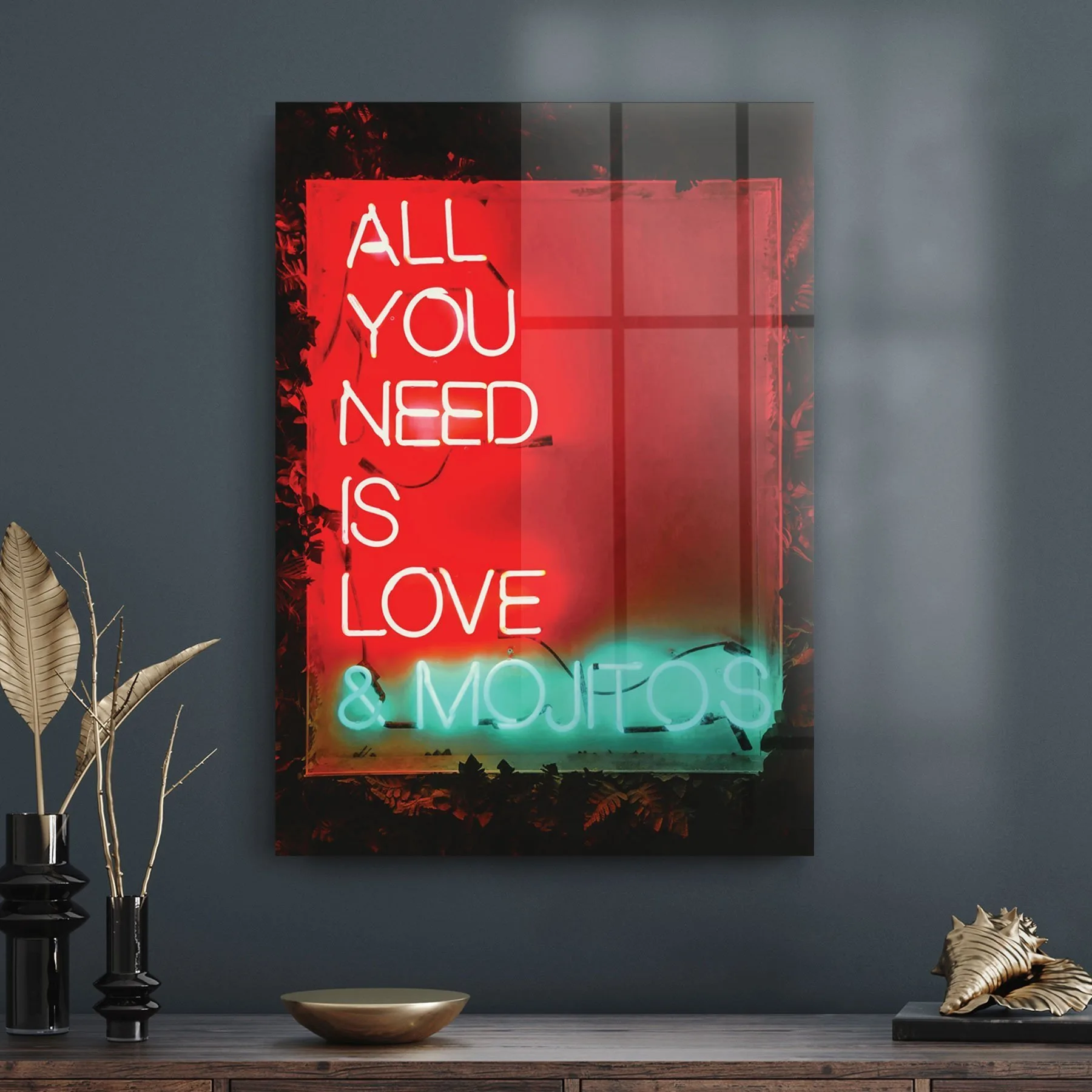 Decovetro Cam Tablo Neon Love 70x100 cm