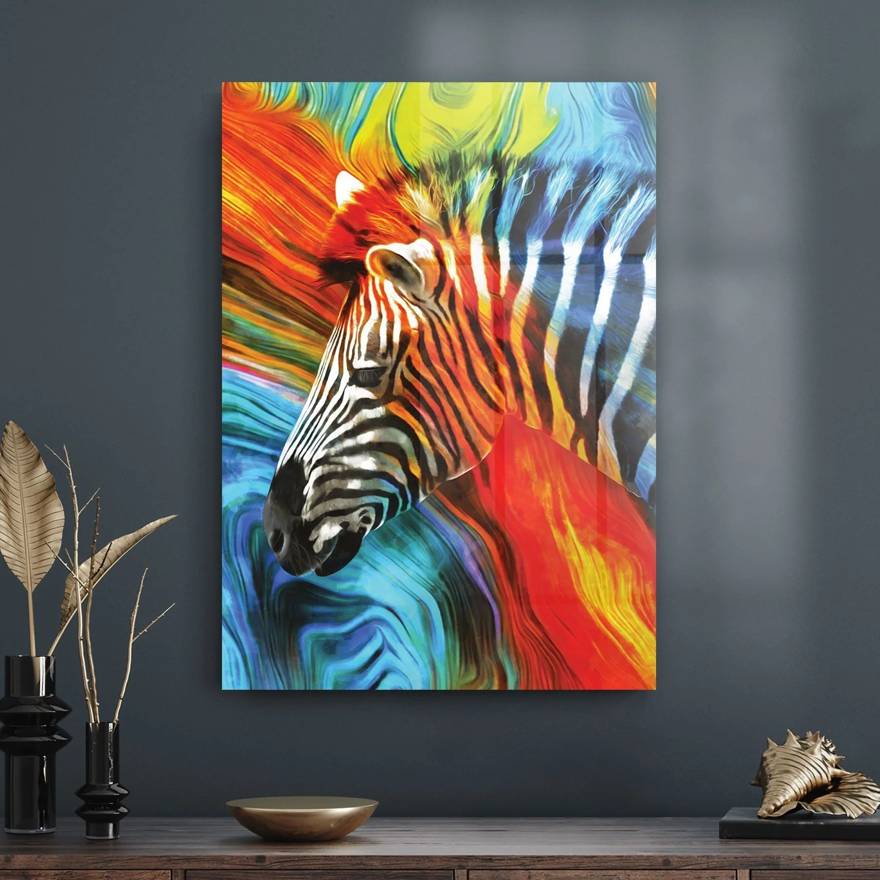 Decovetro Cam Tablo Zebra Desenli 70x100 cm