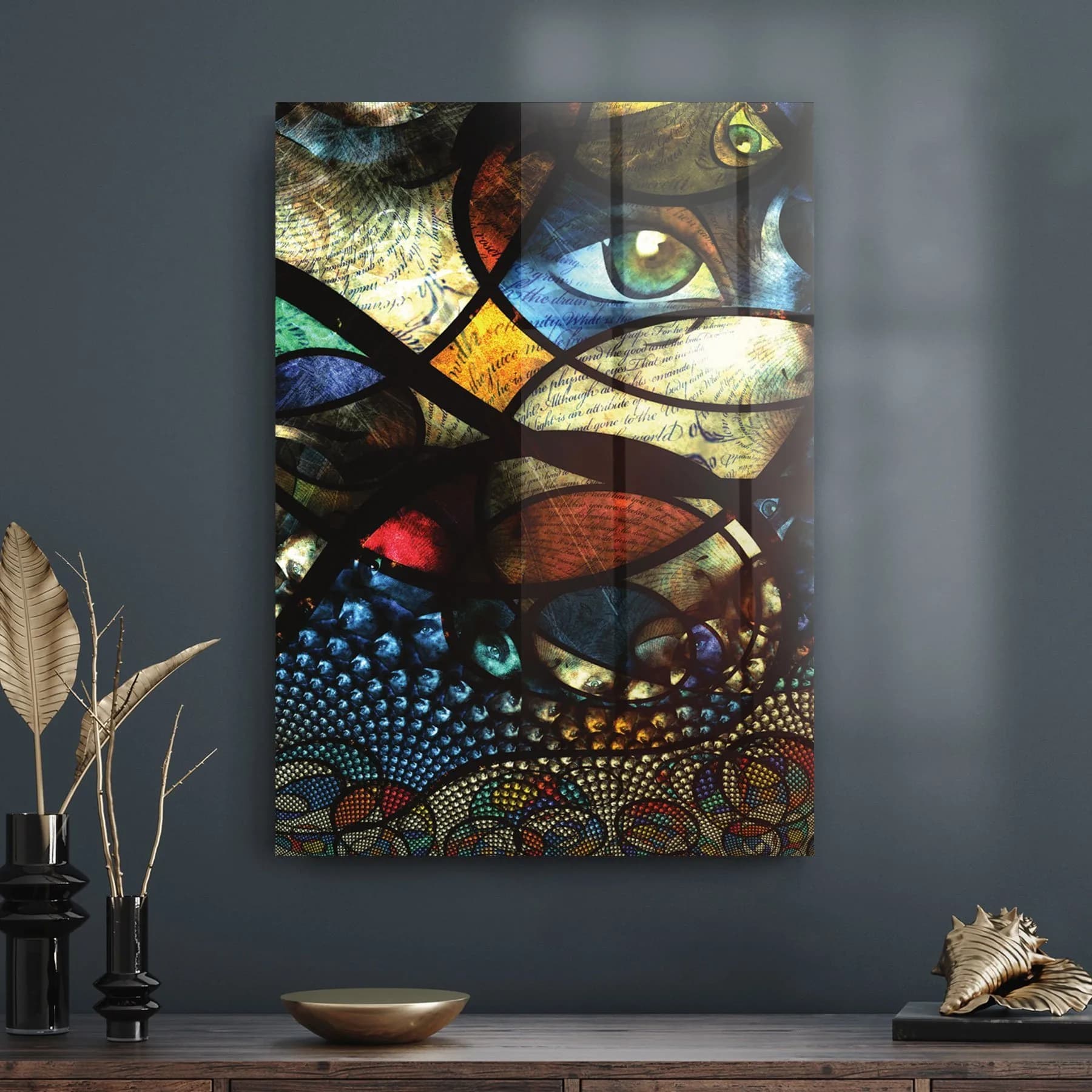 Decovetro Cam Tablo Karışık Desenli 70x100 cm