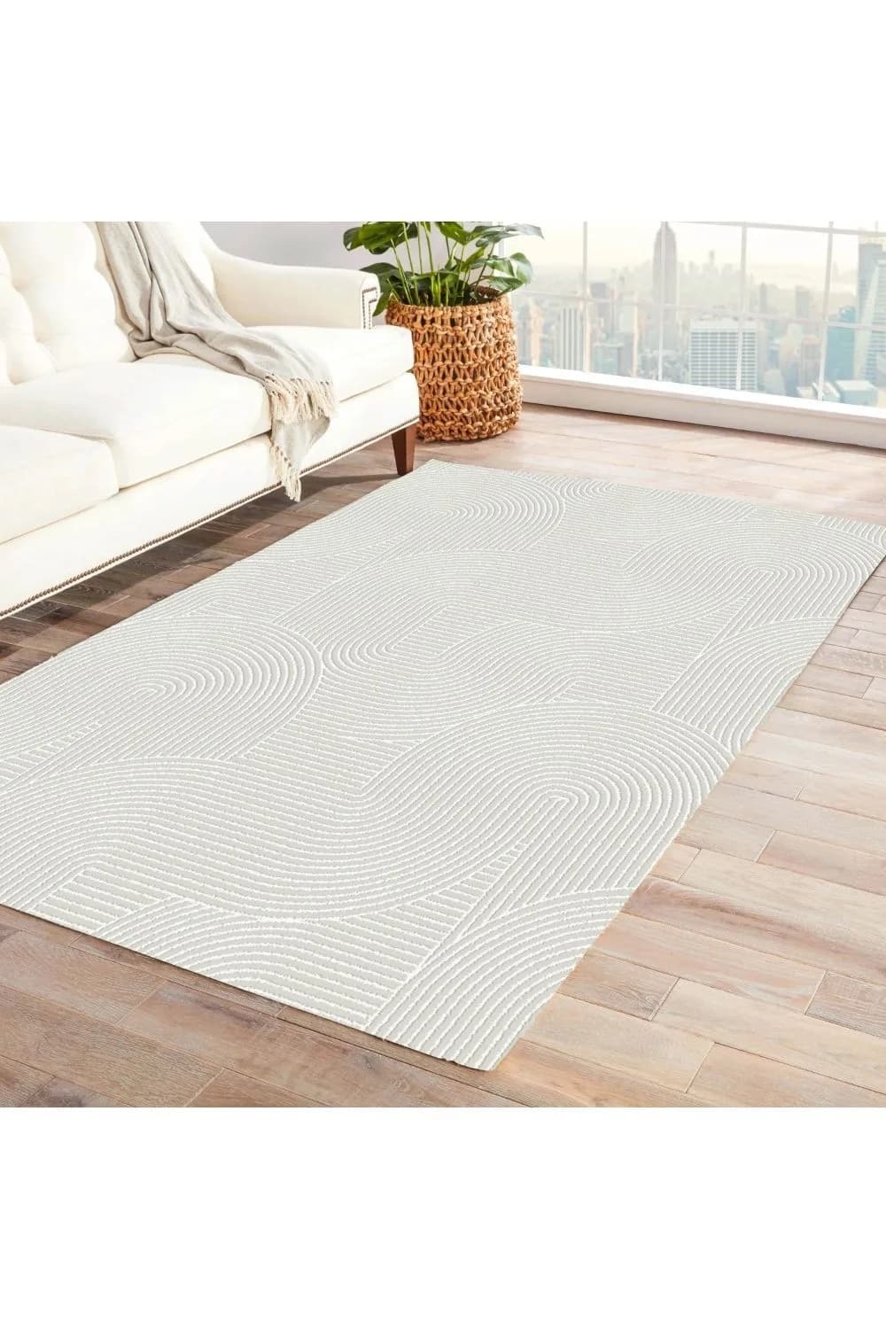 Jassrug Rölyef Halı 120X180 Joy Krem