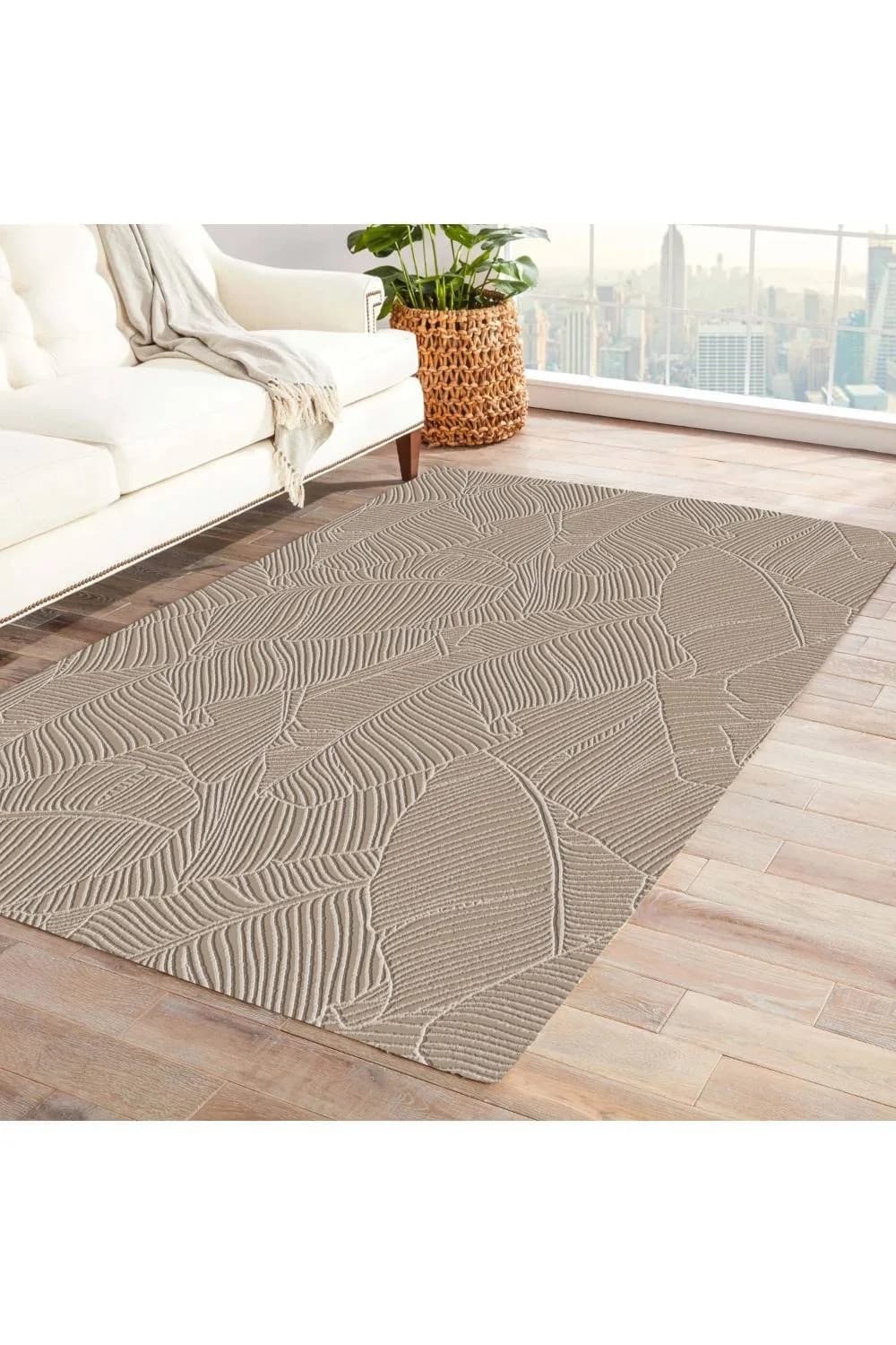 Jassrug Rölyef Halı 120X180 Garden Bej
