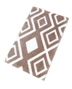 Jassrug Royal Kaymaz Taban Banyo Halısı 50x80 Karo Sütlü Kahve