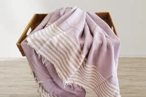 Aksu Summer Line Çok Amaçlı Örtü Pike Koltuk Örtüsü 170x220 Lila
