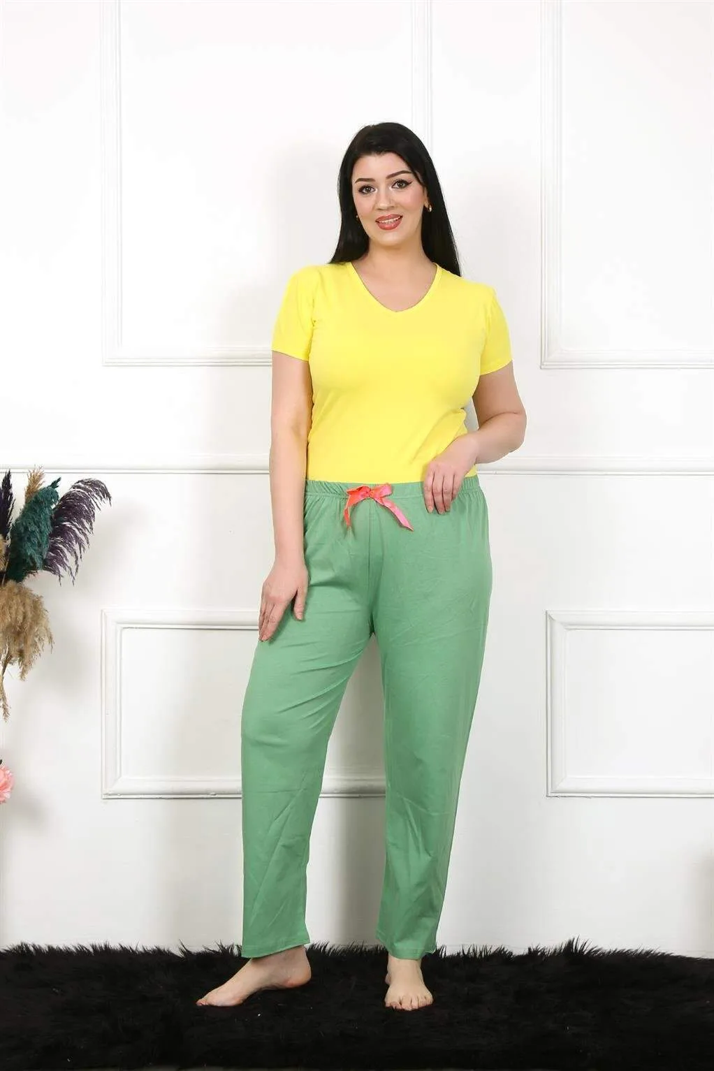 Angelino Kadın Pamuklu Büyük Beden Alt Pijama 27473