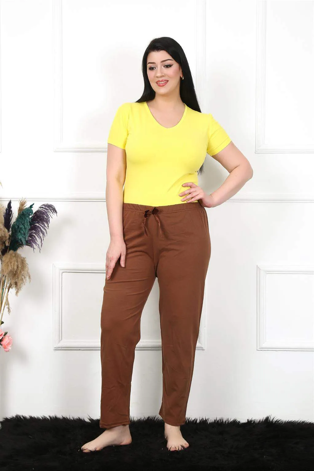 Angelino Kadın Pamuklu Büyük Beden Alt Pijama 27476