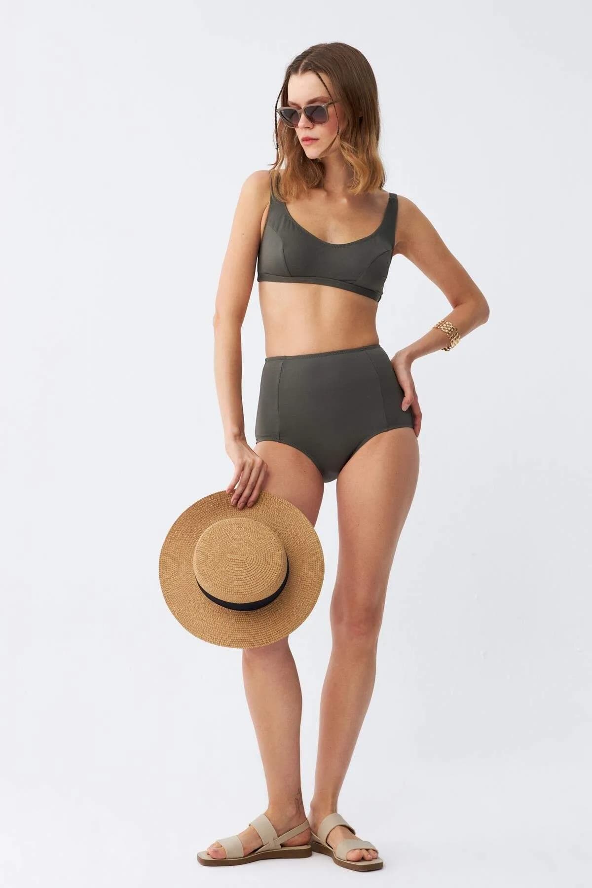 Angelino Kadın Basic Pedli Yüksek Bel Bikini Takımı
