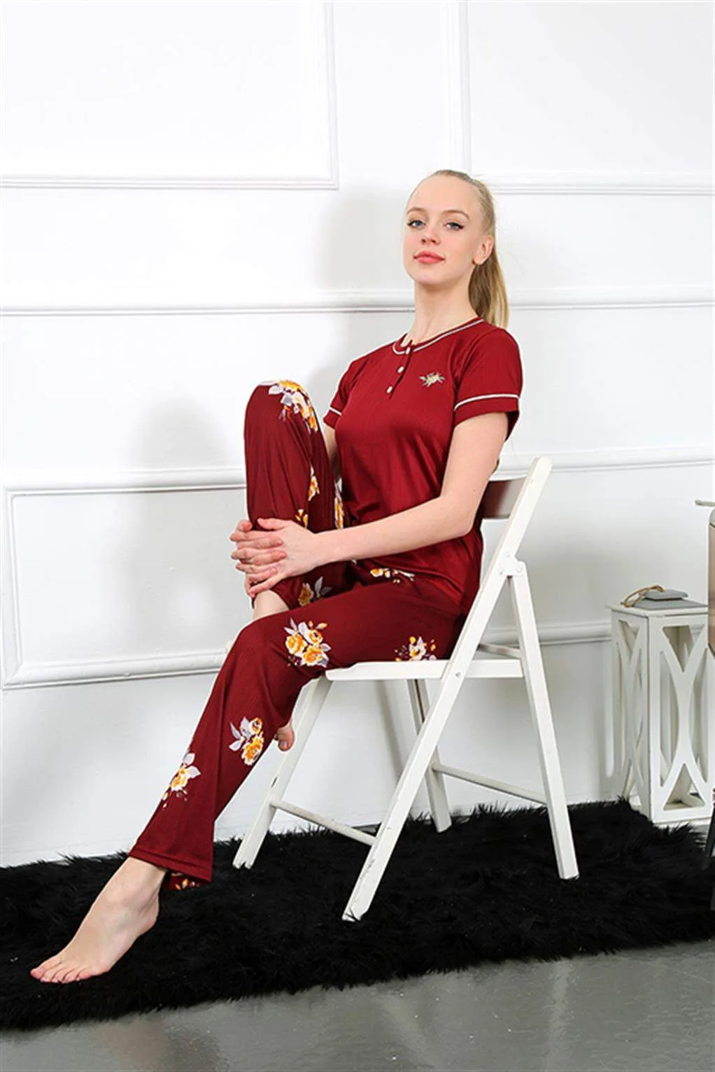 Angelino Kadın Kısa Kol Pijama Takım 20388