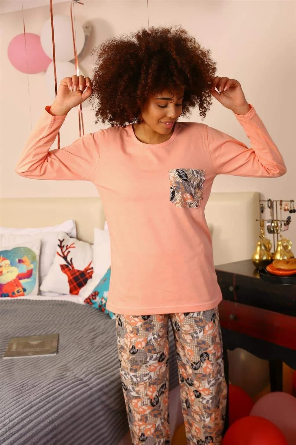 Angelino Kadın Uzun Kollu Penye Pijama Takımı 4196