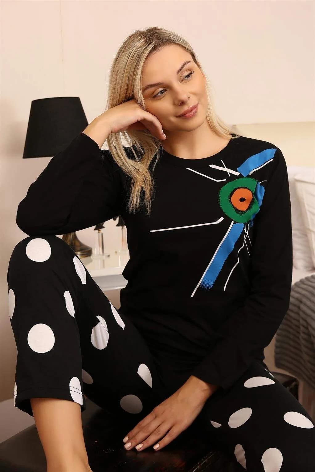 Angelino Kadın Uzun Kollu Penye Pijama Takımı 4176