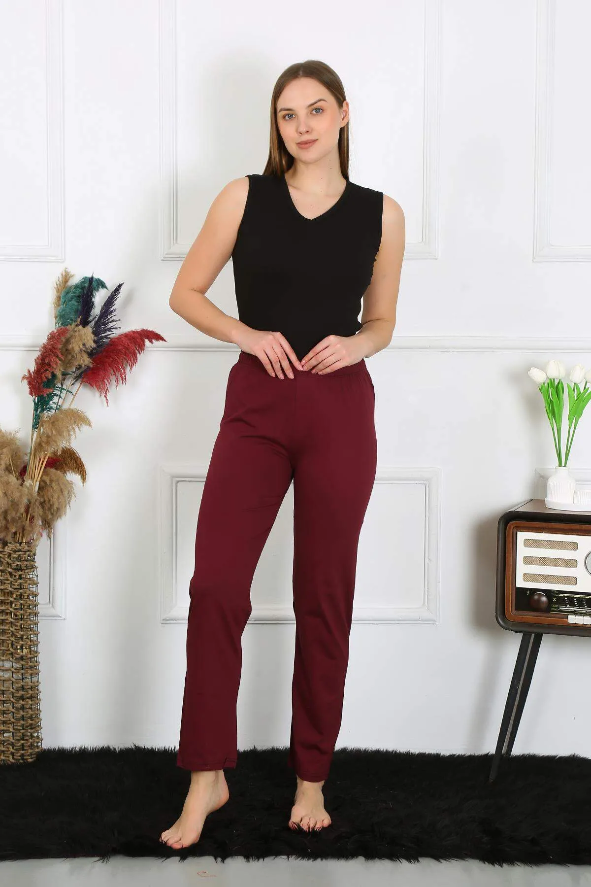 Kadın Pamuk Penye Tek Alt Pijama 27513