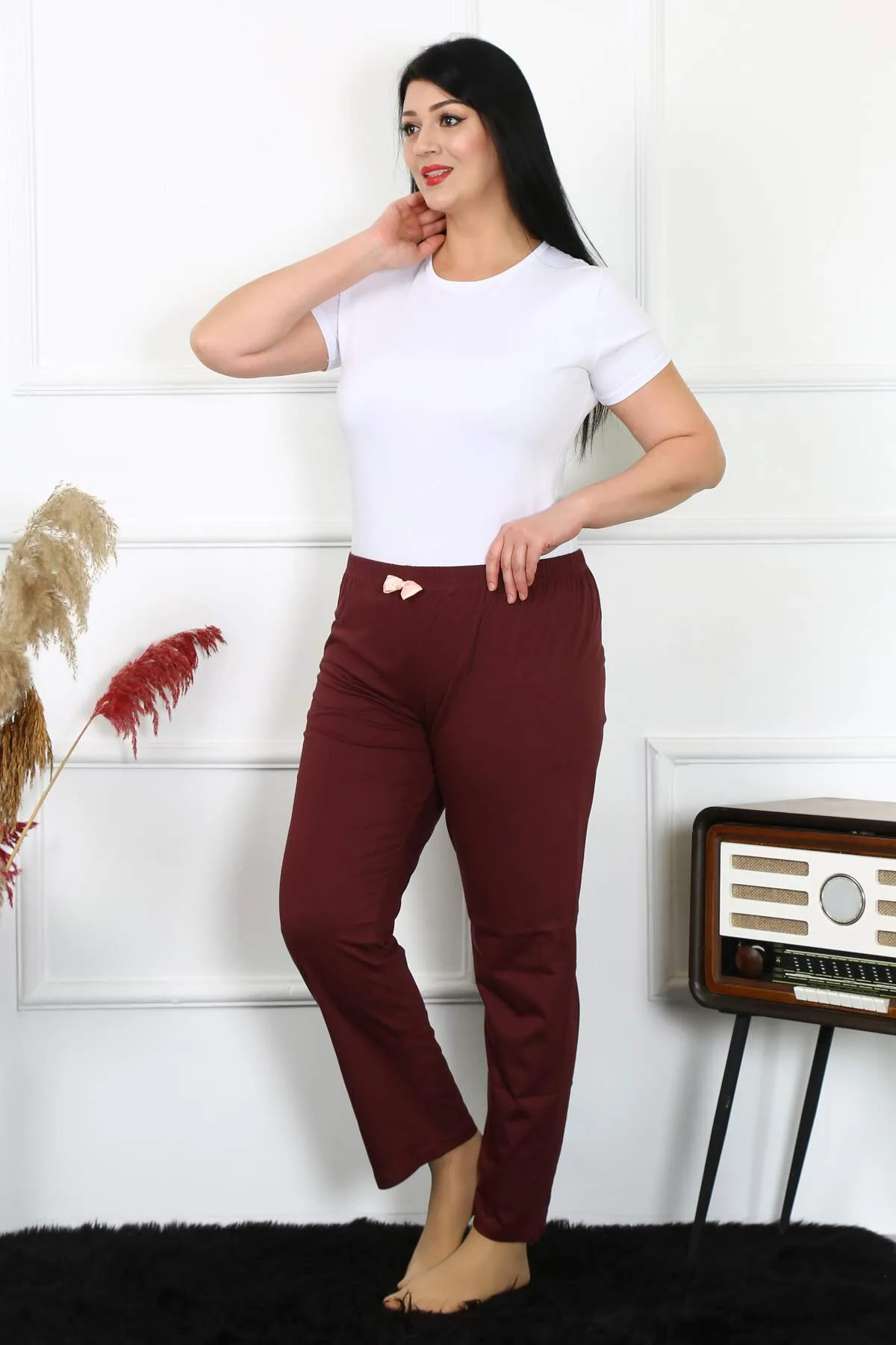 Angelino Kadın Pamuklu Büyük Beden Alt Pijama 27498