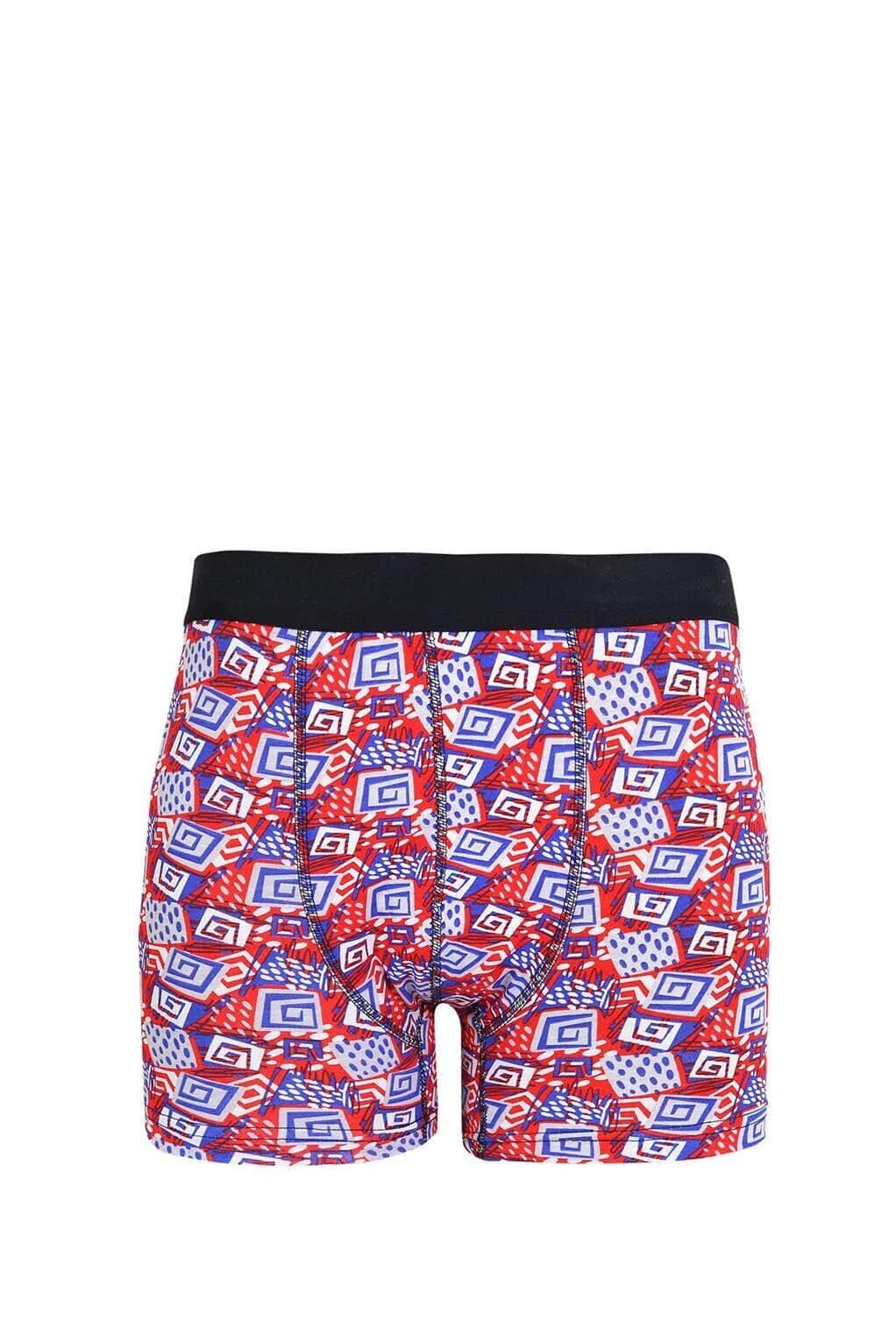 Erkek Penye Likralı Desenli Boxer 40113