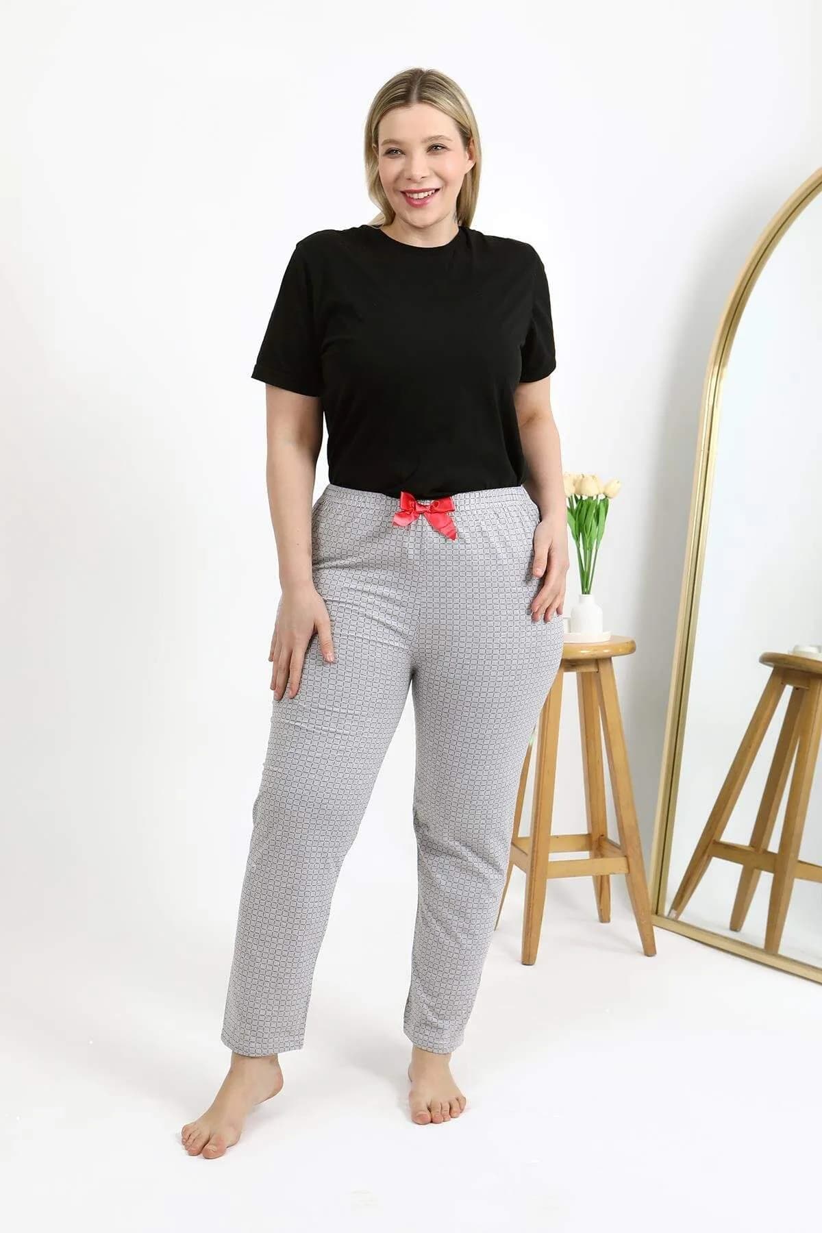 Angelino Kadın Pamuklu Büyük Beden Alt Pijama 27557