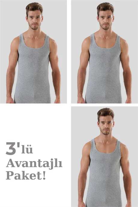 Erkek Ribana Atlet 3'lü Paket %100 Pamuklu