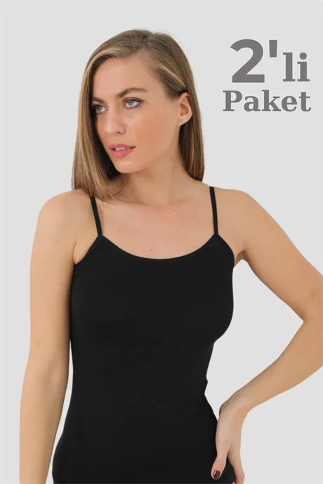 Kadın 2'li Paket Bambu İp Askılı Atlet