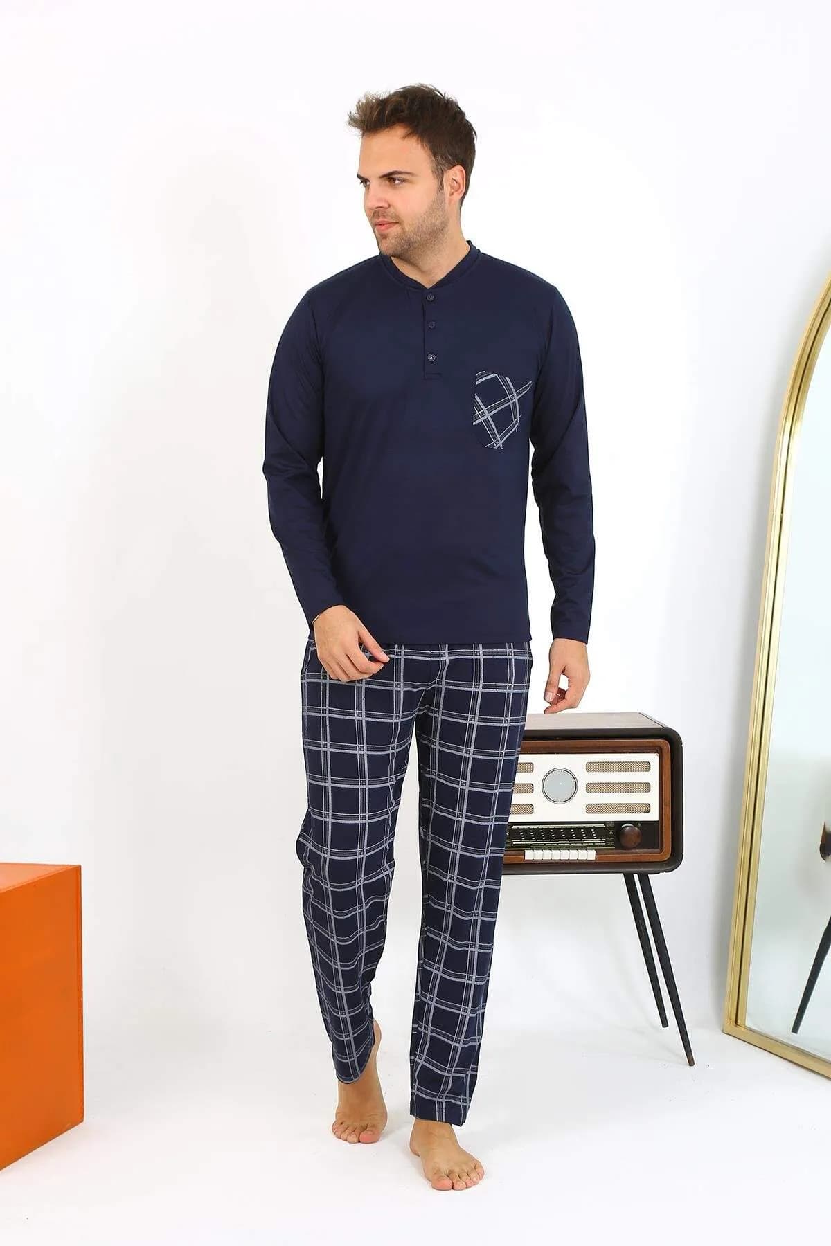 Angelino Erkek Uzun Kol Penye Pijama Takımı 6861