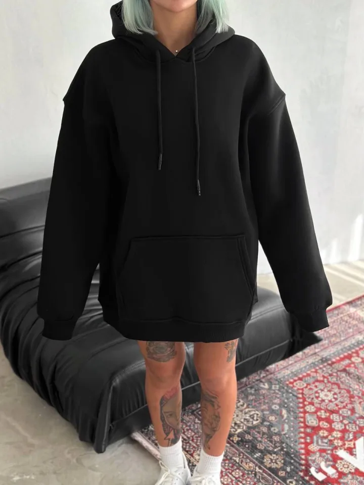 Kapşonlu Üç İplik Penye Basic SweatShirt