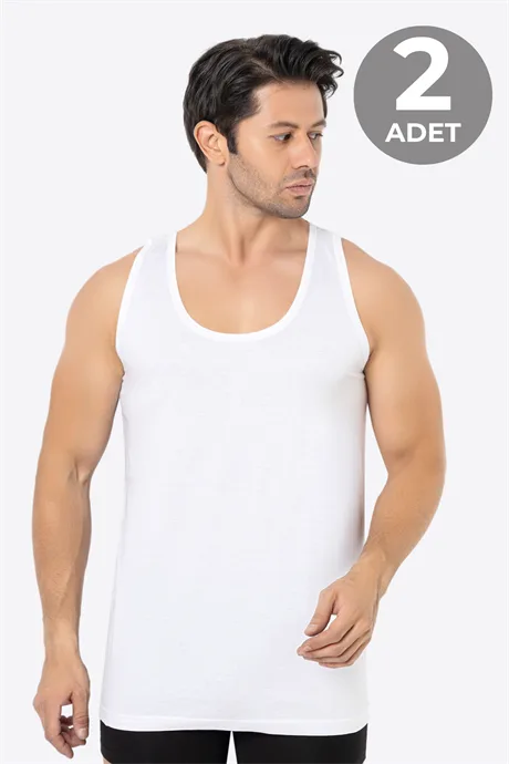 Erkek Bambu Atlet 2'li Paket Yumuşak Esnek İnce Kumaş Nefes Alan Atlet
