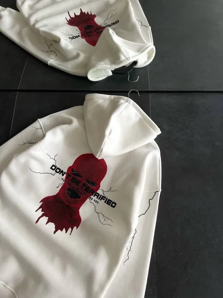 Üç İplik Kapşonlu Baskılı Oversize SweatShirt