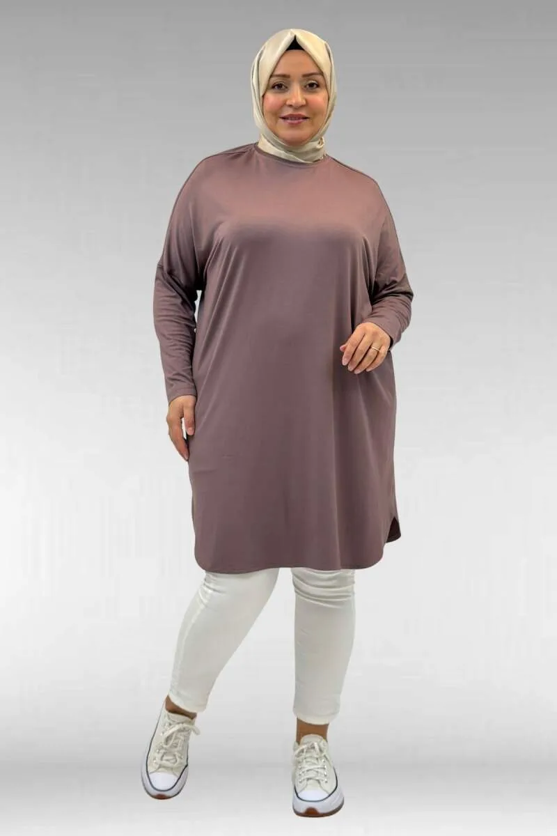 38111 Büyük Beden Basic Penye Tunik