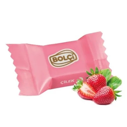 ÇİLEKLİ DOLGULU SÜTLÜ ÇİKOLATALI FANCY KÜP (PEMBE) 500 g
