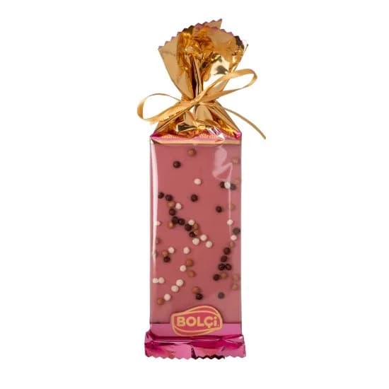 ÇİLEKLİ BEYAZ ÇİKOLATALI ÇITIR PİRİNÇ TABLETİ 60 g