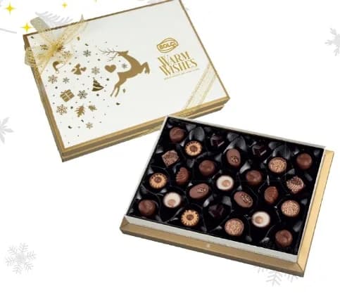 ASSORTED CHOCOLATE PRALINES CHRISTMAS DIAMOND BOX 285g