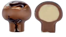 TAHINI AND WHITE CHOCOLATE FILLED MILK CHOCOLATE MUSHROOM PRALINES 2,4Kg