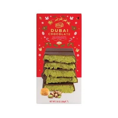 PISTACHIO KADAYIF FILLED MILK CHOCOLATE CHRISTMAS 200g