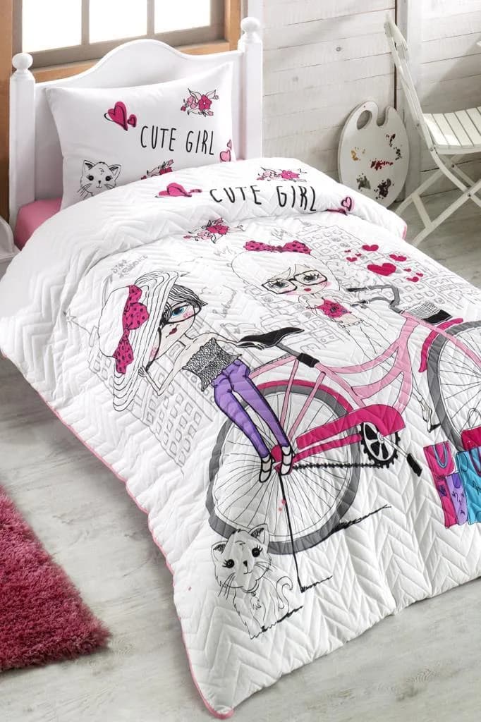 Taç Kristal Cute Girls Genç ve Çocuk Dört Mevsim Nevresim Takımı