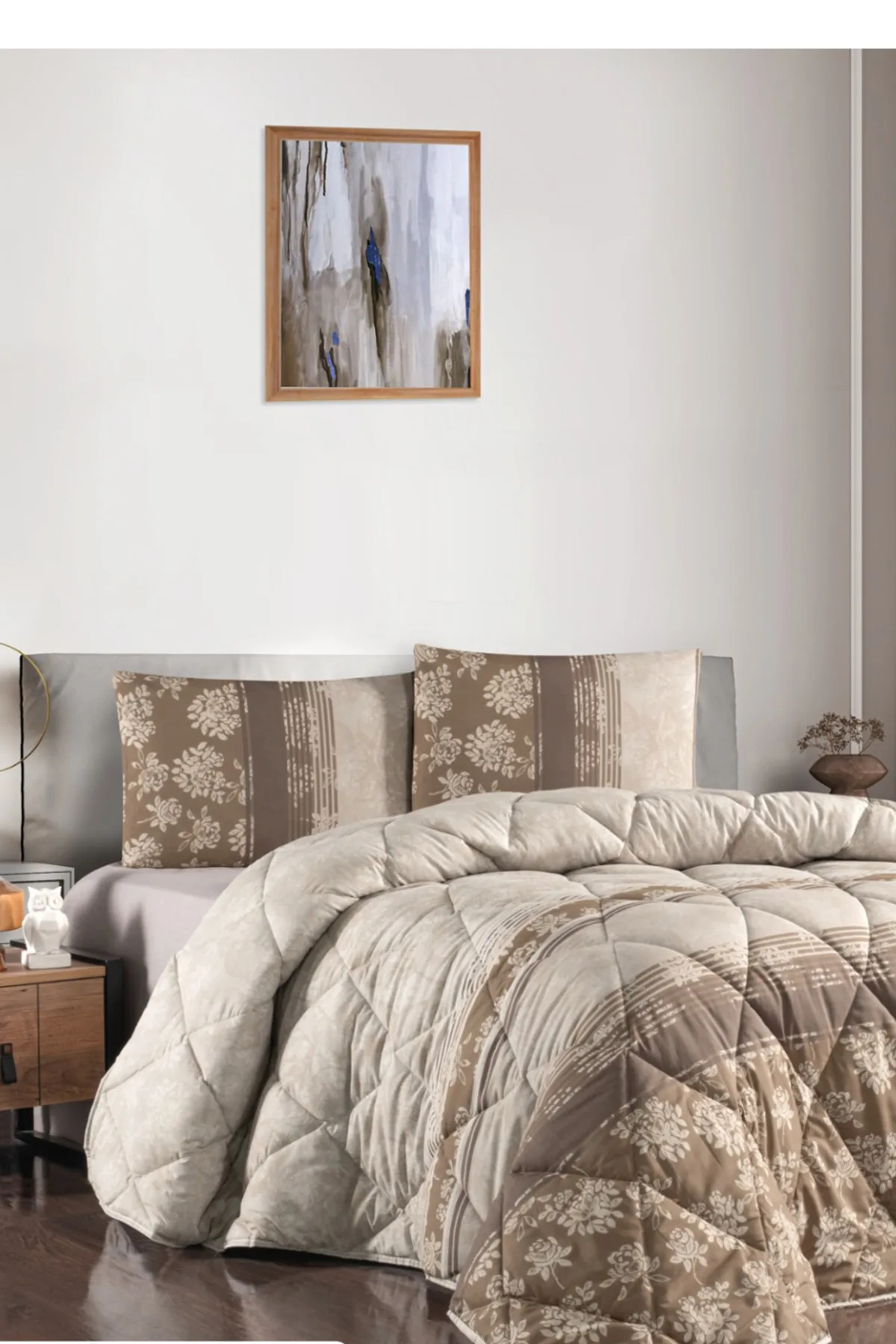 Lory 6 Parça Comforter Çeyiz Seti Kahve