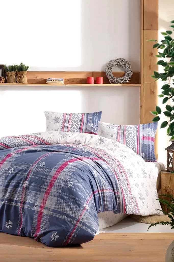 Taç Kristal Joly Light Collection Çift Kişilik Nevresim Takımı Mavi