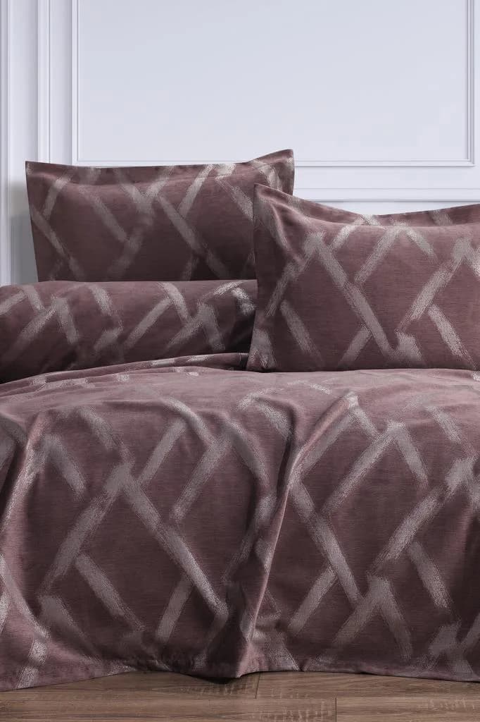 Nisan 3 Parça Çift Kişilik Pike Takımı 240x260 Pudra