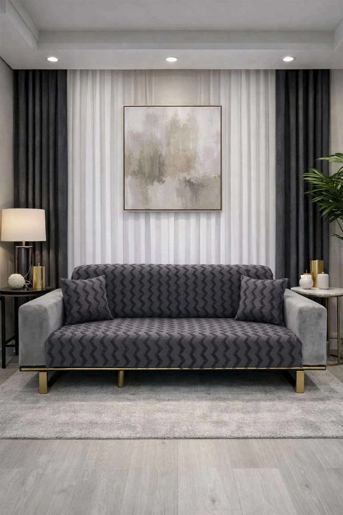 Lumpa Kırlent Kılıfı Hediyeli 170x210 cm Pamuklu Koltuk Örtüsü
