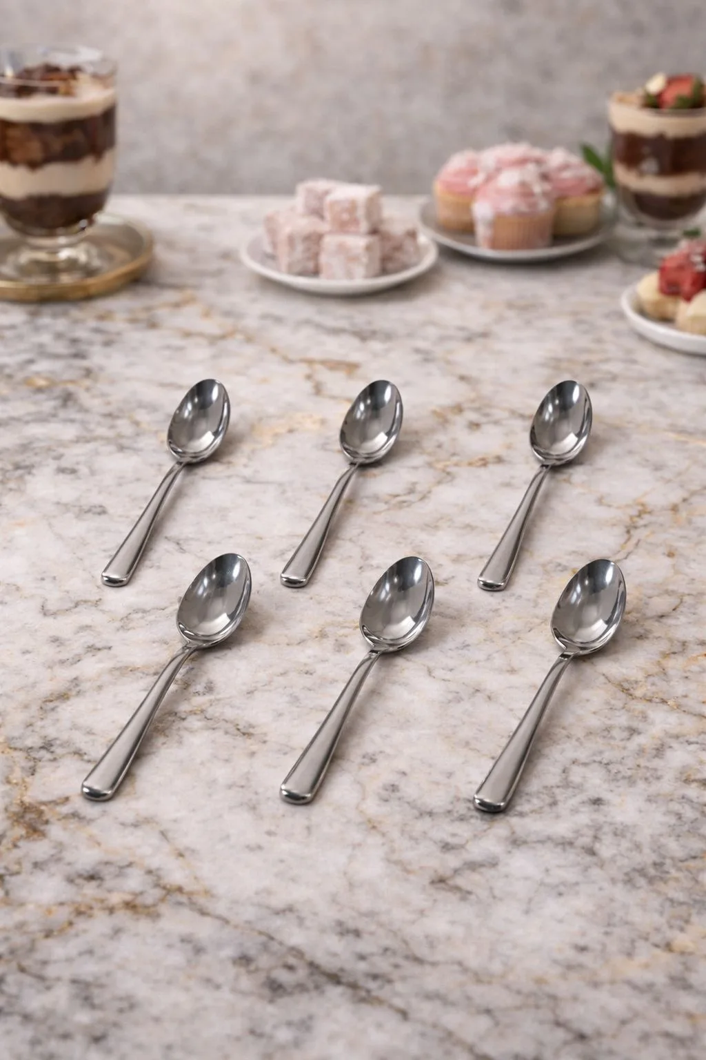 ÇETCOOK STAR 18/10 ÇELİK 6'lı TATLI KAŞIĞI SETİ