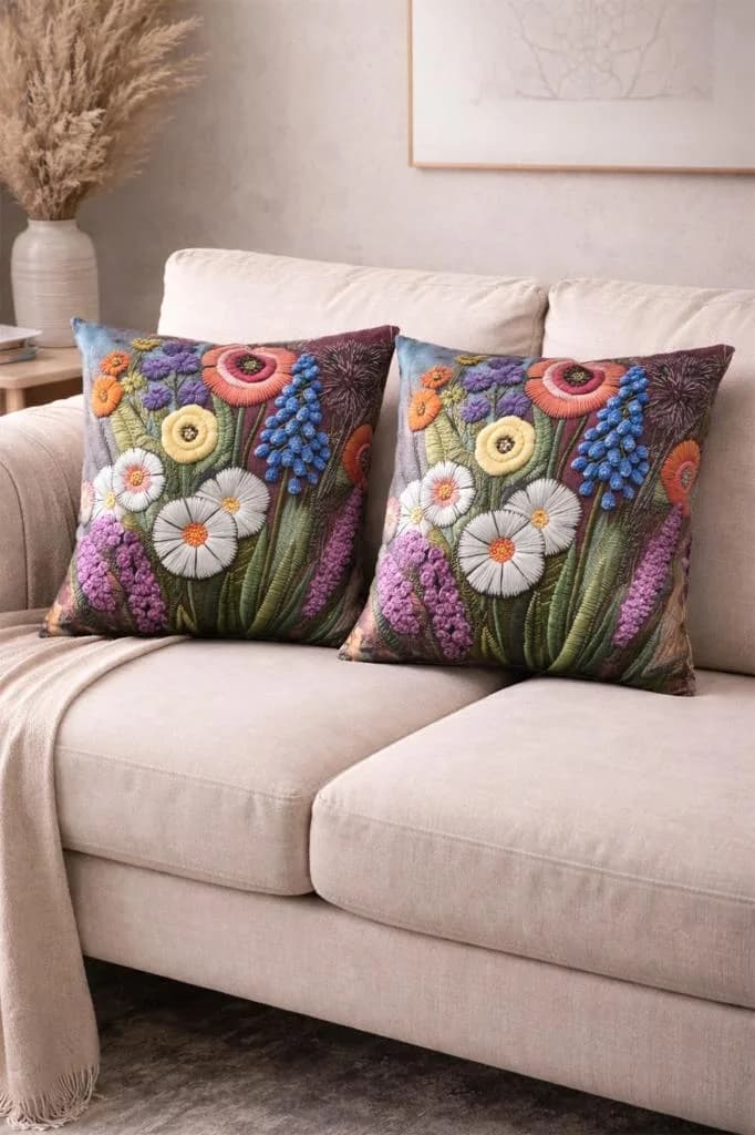 Lorea Baskılı 2li Kırlent Kılıfı 40x40 cm