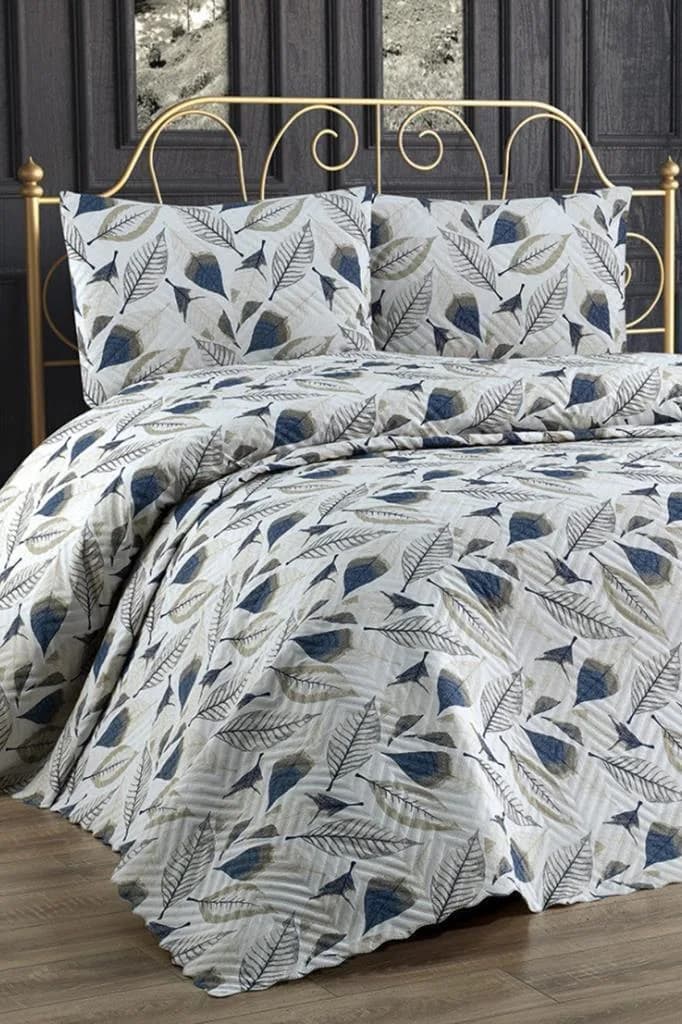 Ultrasonik Kapitoneli Yeşim Çift Kişilik Pike Takımı 195x235 cm