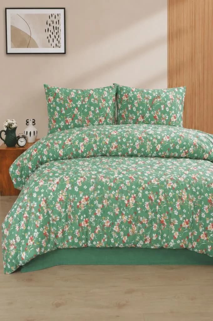 Floral Nevresim Takımı Yeşil