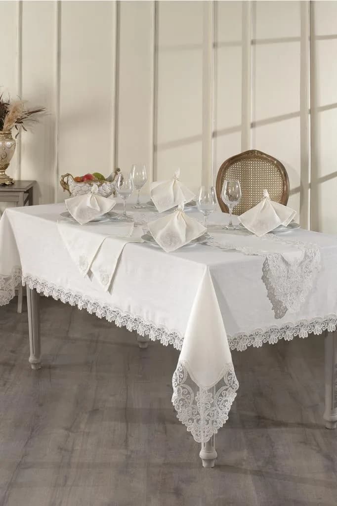 Fiore Masa Örtüsü 26 Parça Krem