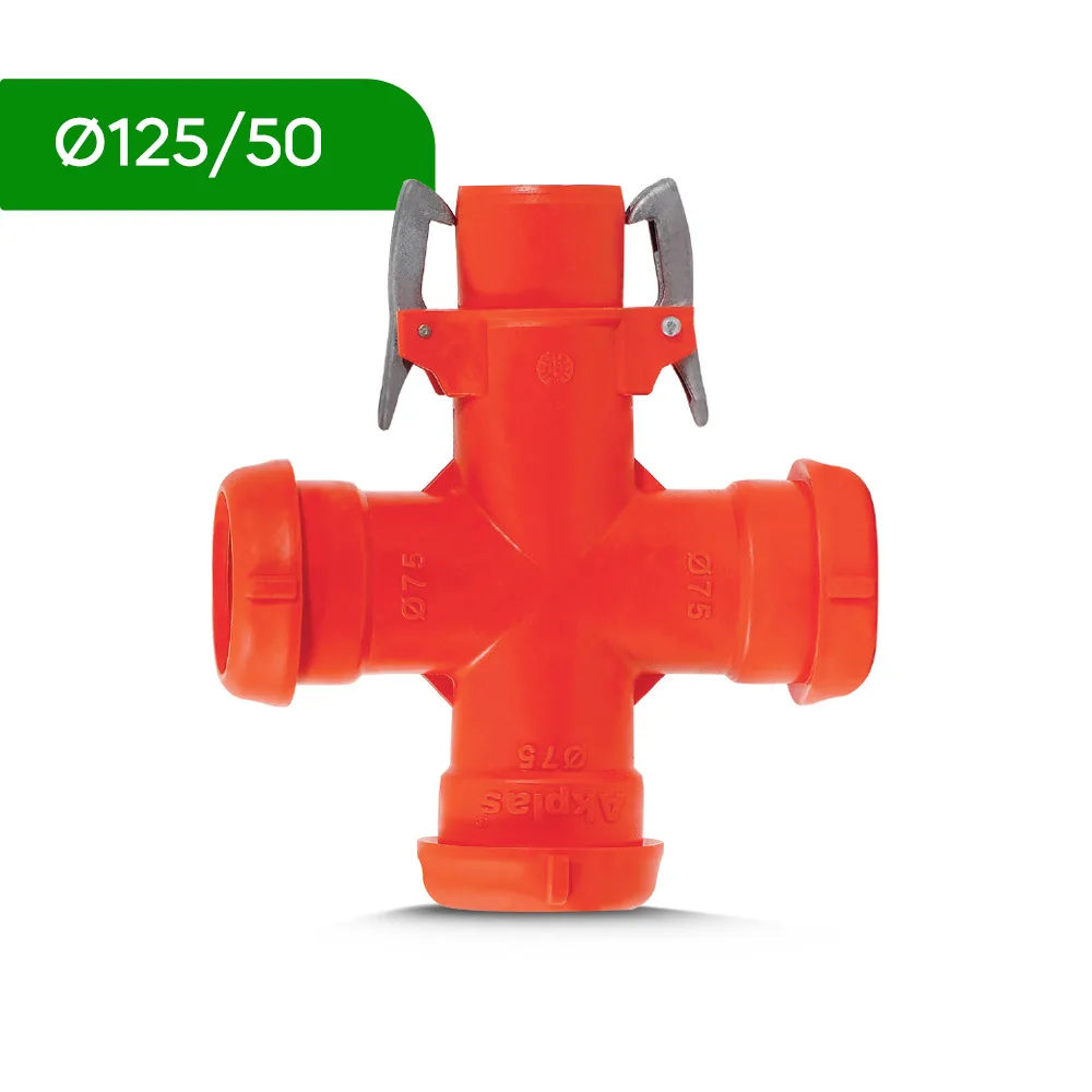 Akplas - Yağmurlama Sulama Sistemleri - Ø125/50 Mandallı İstavroz - Boru Bağlantı Parçası