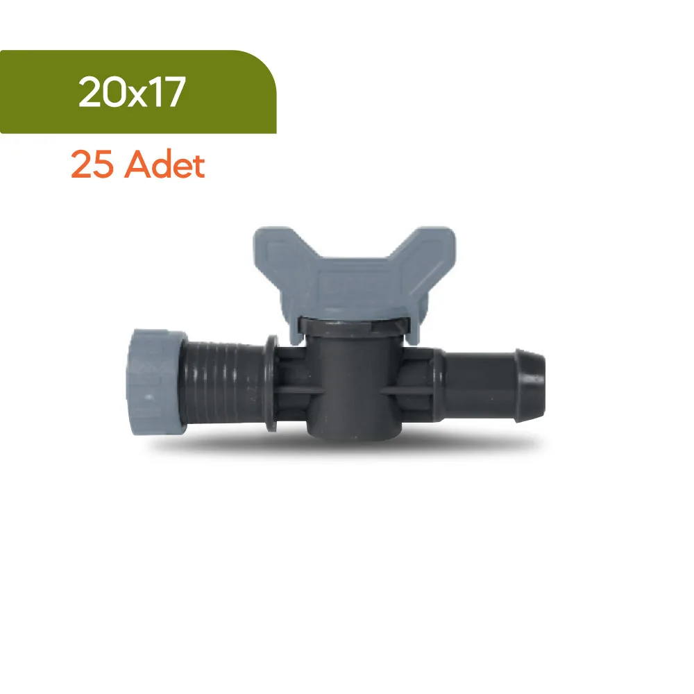 Akplas - Tarım Sulama Sistemleri-Mini Vana- Conta Çıkışlı-Yüzüklü 20*17 25 Adet