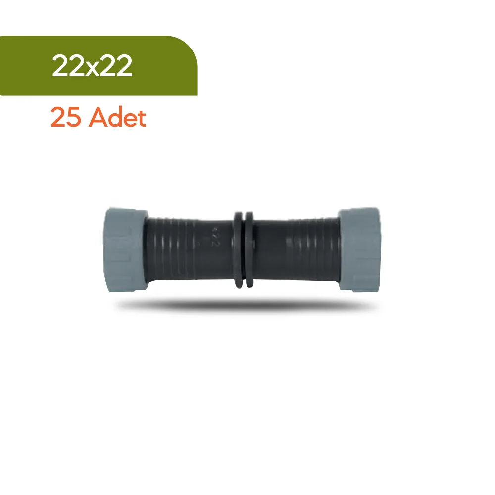 Akplas - Tarım Sulama Sistemleri-Yüzüklü Ekleme Nipeli 22*22 25 Adet