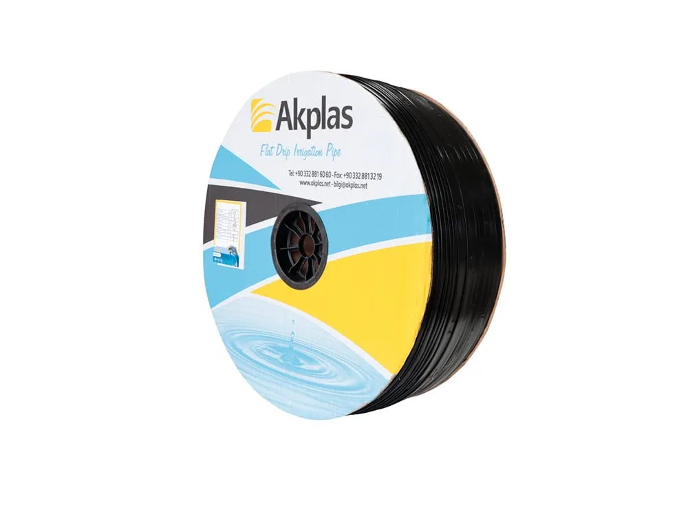 Akplas – Yassı Damlama Sulama Borusu- Ø16 8 Mil 1.6 Lt 030cm Aralıklı Enerji Ak 2500 Metre