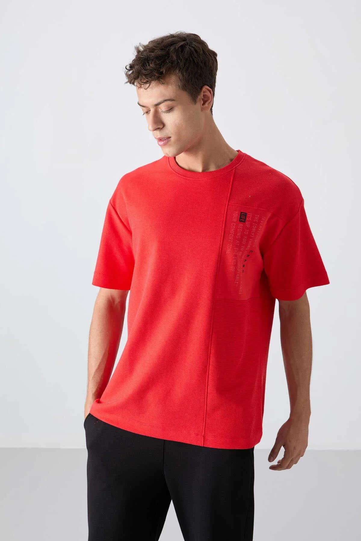 Tommylife Toptan O Yaka Oversize Baskılı Erkek T-Shirt 88338 Fiesta - FİESTA